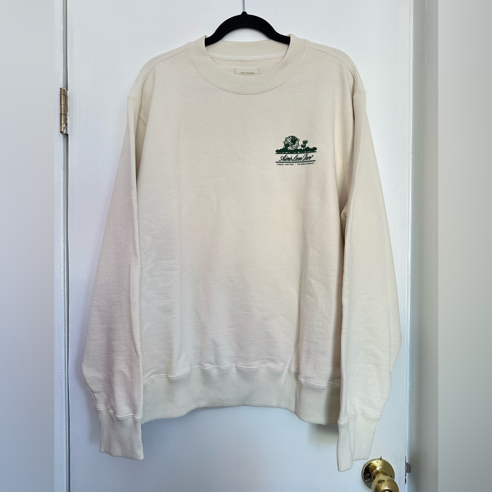 Aime Leon Dore Cream Unisphere Crewneck Sweatshirt